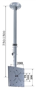 Кронштейн Kromax DIX-5L для ТВ 15"-32" потолочный 2 ст. наклон до 40 кг серый