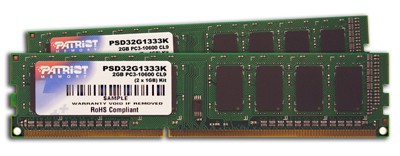  DDR3 4096Mb 1333MHz (kit of 2) Patriot RTL