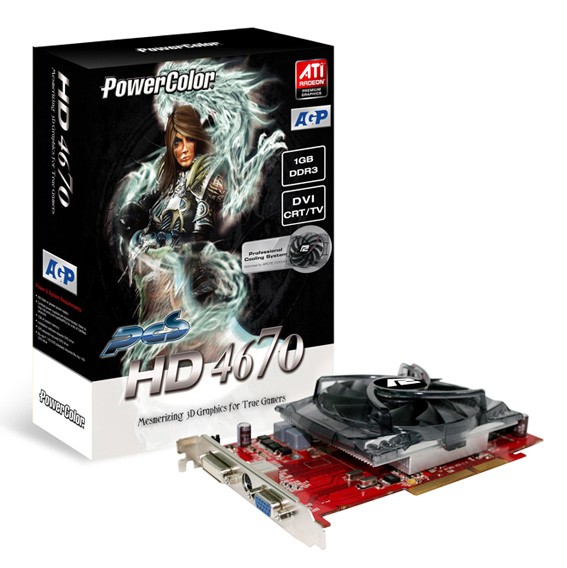 Power Color AGP ATI AG4670 1GBK3-PV2 AX4670 1024Mb DDR3 CRT+DVI bulk