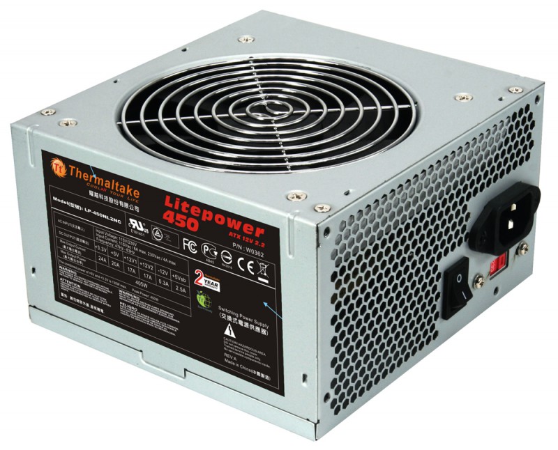   Thermaltake ATX 450W W0361RE APFC, 120mm fan, black