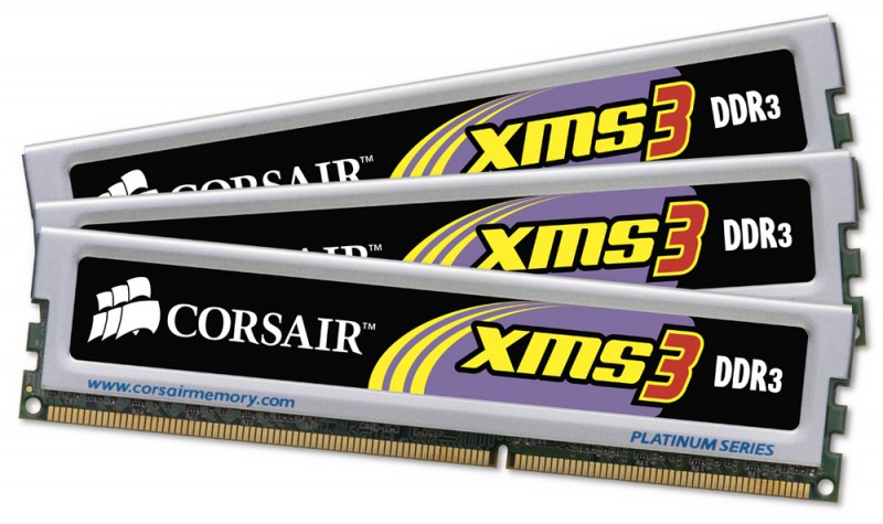  DDRIII 3072Mb 1333MHz Corsair 3x1Gb 9-9-9-24, XMS3 Classic, Corei7 support (TR3X3G1333C9)