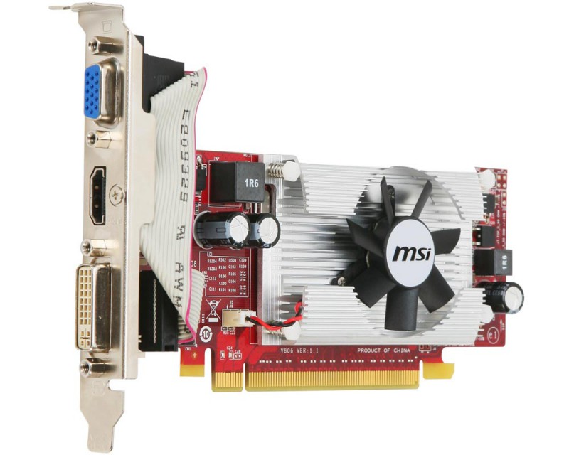  MSI PCI-E NV N210-MD512 GT210 512Mb DDR2 CRT+DVI+D-DVI bulk