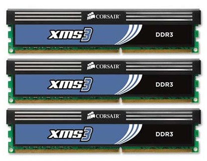  DDR3 6144Mb 1600MHz, Corsair 3x2Gb 9-9-9-24, XMS3 Classic, Core i7  CMX6GX3M3A1600C9