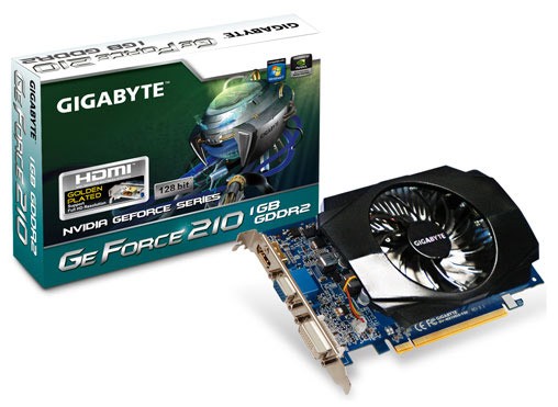  Gigabyte PCI-E NV GV-N210D2-1GI GF210 1024Mb DDR2 HDMI+DVI-I+CRT RTL