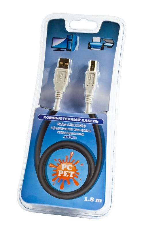   PC PET USB PRO Am-Bm w/ 2x ferrite core 1.8m