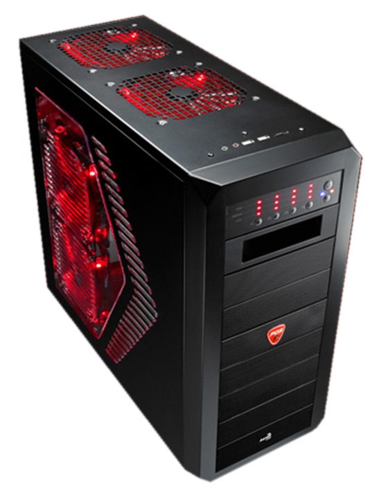 Корпус AeroCool Rs-9 black Devil Red edition w/o PSU ATX 2*USB audio E-SATA red LED