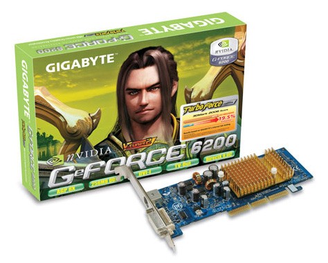  Gigabyte AGP NV GV-N62256DP2-RH GF6200 256Mb DDR TV+DVI-I RTL