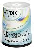  TDK CD-R 700MB 52x Cake Box (100) (t18773) CD-R80CBA100-B