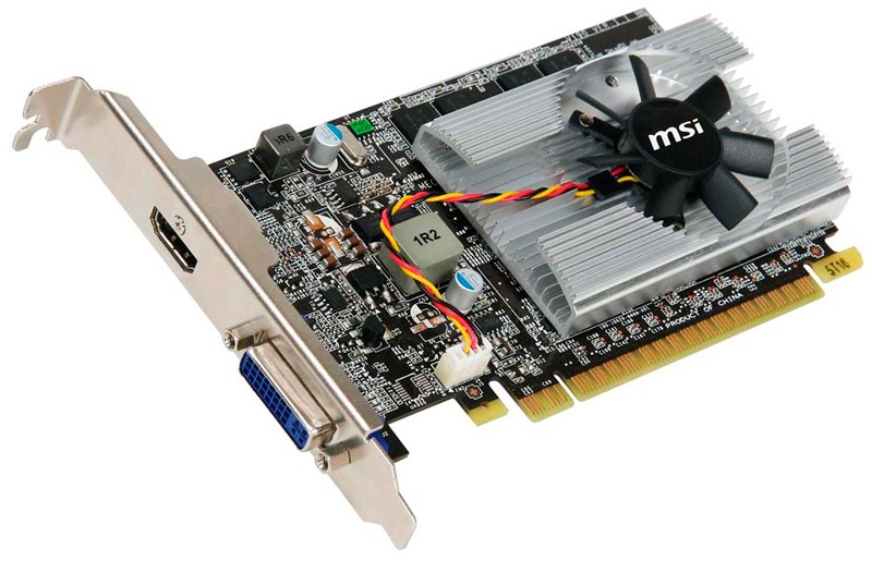  MSI PCI-E NV N210-MD512 GT210 512Mb DDR2 CRT+DVI+D-DVI RTL