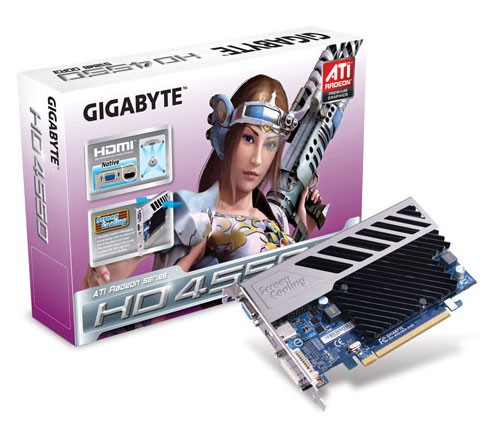  Gigabyte PCI-E ATI GV-R455D3-512I HD4550 512Mb DDR3 TV+DVI RTL