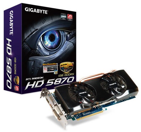  Gigabyte PCI-E ATI GV-R587OC-1GD R5870 OC 1024Mb 256bit DDR5 870/4800 2DVI-I+DP RTL