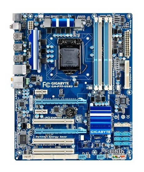   Gigabyte GA-P55-USB3 Soc-1156 iP55 DDRIII ATX AC'97 8ch. LAN-Gbt +RaiD +USB3.0