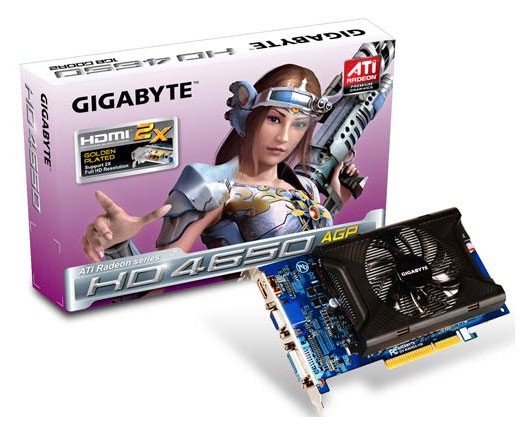  Gigabyte AGP ATI GV-R465D2-1GI HD4650 1024Mb DDR2 TV+DVI RTL