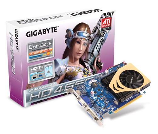  Gigabyte PCI-E ATI GV-R465OC-1GI HD4650 1024Mb DDR2 TV+DVI RTL