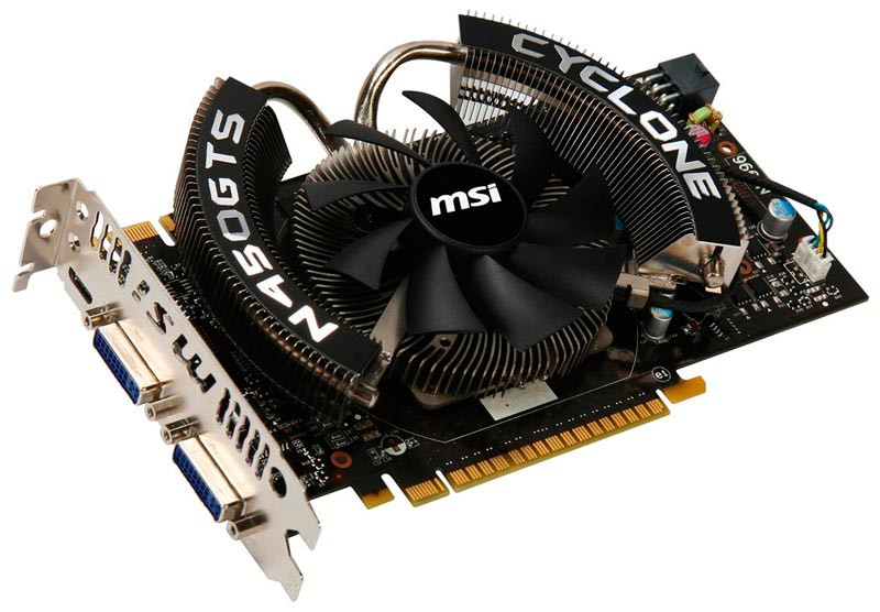  MSI PCI-E NV N450GTS CYCLONE 1GD5 GF450GTS 1G 128b DDR5 DVI*2+mHDMI RTL