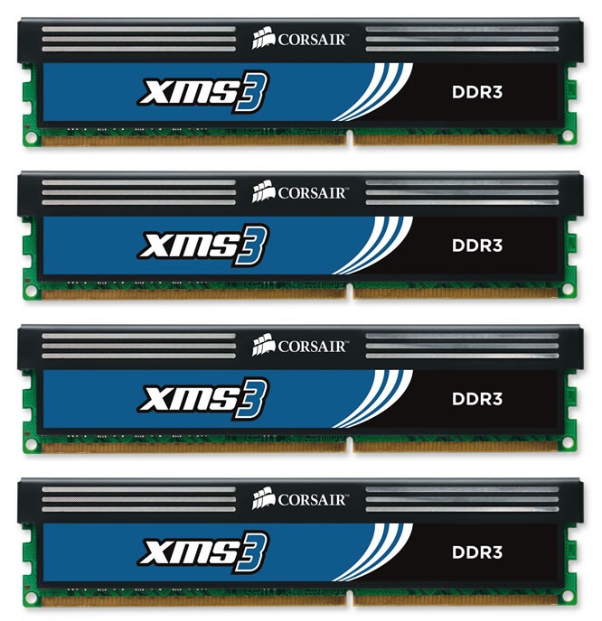  DDR3 8192Mb 1600MHz, Corsair 4x2Gb 9-9-9-24, XMS3 Classic, Corei7, Corei5 (CMX8GX3M4A1600C9)